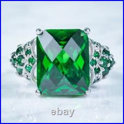 Green Cubic Zirconia Cocktail Ring Italian Sterling Silver Gorgeous