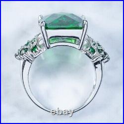 Green Cubic Zirconia Cocktail Ring Italian Sterling Silver Gorgeous