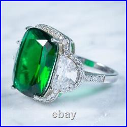 Green Cubic Zirconia Cocktail Ring Italian Sterling Silver Outstanding