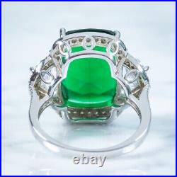 Green Cubic Zirconia Cocktail Ring Italian Sterling Silver Outstanding