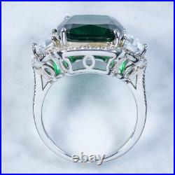 Green Cubic Zirconia Cocktail Ring Italian Sterling Silver Outstanding