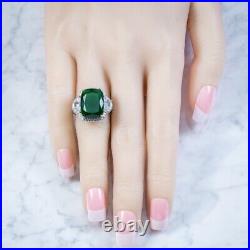 Green Cubic Zirconia Cocktail Ring Italian Sterling Silver Outstanding