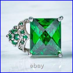 Green Cubic Zirconia Stud Earrings Italian Sterling Silver Fabulous