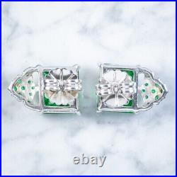 Green Cubic Zirconia Stud Earrings Italian Sterling Silver Fabulous