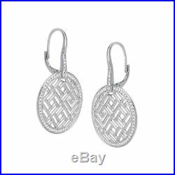 Guy Laroche Circle Drop Earrings with Cubic Zirconia in Sterling Silver