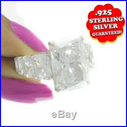 HSN Jean Dousset 12ct Absolute Emerald-Cut Cubic Zirconia Silver Ring Sz 6
