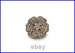 HSN Sterling Silver Goldclad Flower Cubic Zirconia Ring. Size 6