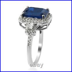 Halo Ring 925 Sterling Silver Spinel White Cubic Zirconia CZ Ct 3.7 Gifts