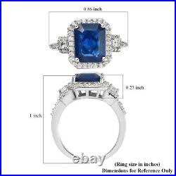 Halo Ring 925 Sterling Silver Spinel White Cubic Zirconia CZ Ct 3.7 Gifts