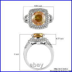 Halo Ring Jewelry 925 Sterling Silver Sphalerite Cubic Zirconia CZ Ct 4.5