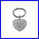 Heart Pendant Keyring 925 Sterling Silver Set With Clear Cubic Zirconia