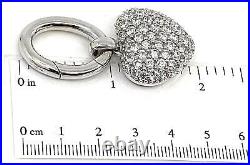 Heart Pendant Keyring 925 Sterling Silver Set With Clear Cubic Zirconia