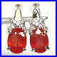 Heated Padparadscha Sapphire & Cubic Zirconia Earrings 925 Sterling Silver