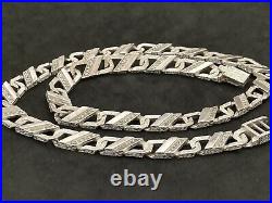 Heavy Sterling Silver Cubic Zirconia Chain. 22 inch