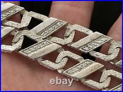 Heavy Sterling Silver Cubic Zirconia Chain. 22 inch