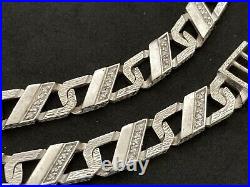 Heavy Sterling Silver Cubic Zirconia Chain. 22 inch
