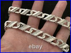 Heavy Sterling Silver Cubic Zirconia Chain. 22 inch