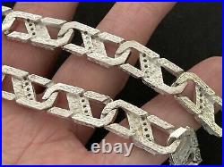 Heavy Sterling Silver Cubic Zirconia Chain. 22 inch