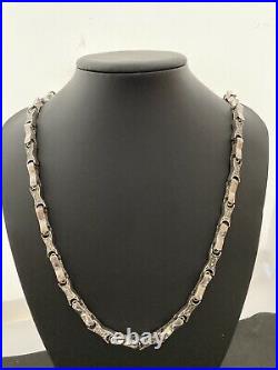 Heavy Sterling Silver Cubic Zirconia Chain. 28.5 inch