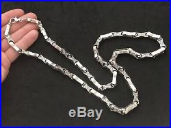 Heavy Sterling Silver Cubic Zirconia Chain. 30 inch
