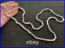 Heavy Sterling Silver Cubic Zirconia Chain. 37 inch