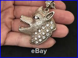 Heavy Sterling Silver Cubic Zirconia Pendant with Sterling Silver Chain