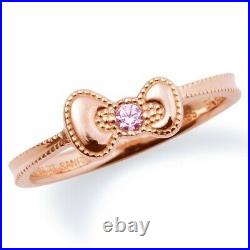 Hello Kitty Ring SV925 Sterling Silver Pink Gold Cubic Zirconia Japan US4.0