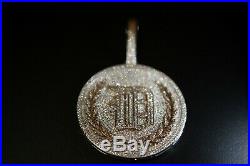Iced Out D Pendant large 925 Sterling Silver Hand Made Hip Hop Cubic Zirconia