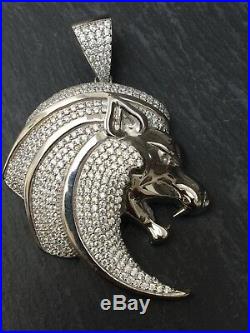 Icejewlz Sterling Silver Royal Lion Pendant Set With Cubic Zirkonia New