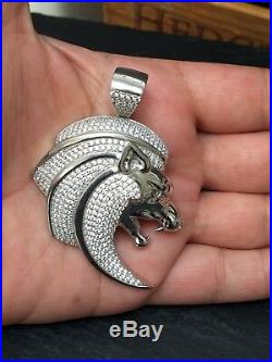 Icejewlz Sterling Silver Royal Lion Pendant Set With Cubic Zirkonia New