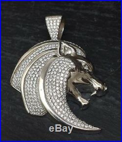 Icejewlz Sterling Silver Royal Lion Pendant Set With Cubic Zirkonia New