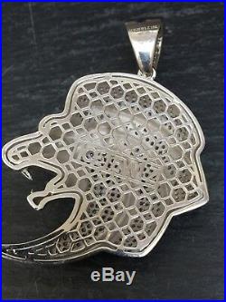 Icejewlz Sterling Silver Royal Lion Pendant Set With Cubic Zirkonia New