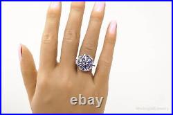 Iolite Cubic Zirconia Flower Sterling Silver Ring Size 7