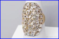 Italian QG Cubic Zirconia Gold Vermeil Sterling Silver Ring Size 7.75