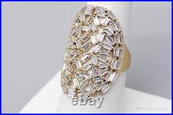 Italian QG Cubic Zirconia Gold Vermeil Sterling Silver Ring Size 7.75