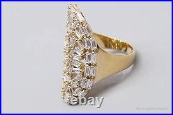 Italian QG Cubic Zirconia Gold Vermeil Sterling Silver Ring Size 7.75