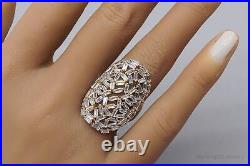 Italian QG Cubic Zirconia Gold Vermeil Sterling Silver Ring Size 7.75