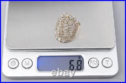 Italian QG Cubic Zirconia Gold Vermeil Sterling Silver Ring Size 7.75