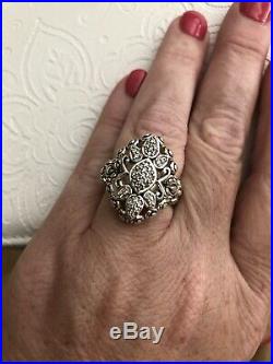 JAI for John Hardy Sterling Silver & Cubic Zirconia RING Hard To Find Size 8