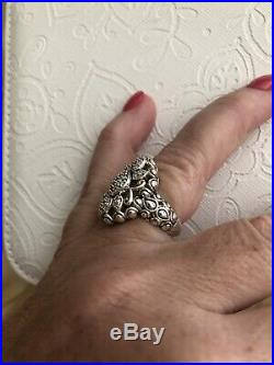 JAI for John Hardy Sterling Silver & Cubic Zirconia RING Hard To Find Size 8