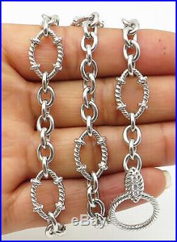 JUDITH RIPKA 925 Silver Cubic Zirconia Accented Twist Chain Necklace N2152