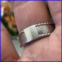 JUDITH RIPKA Emerald Cut Cubic Zirconia Baguette Sterling Silver Cable Ring
