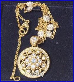 JUDITH RIPKA Sterling Silver 18k Gold Clad Cubic Zirconia Diamonique Necklace