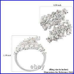 Jewelry 925 Silver Cubic Zirconia Leaf Ring for Prom Size 5 Ct 6.8