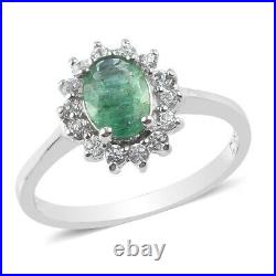 Jewelry Emerald Cubic Zirconia CZ Ring 925 Silver Size 6 Ct 1.7