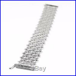 Jewelry Platinum Sterling Silver Cubic Zirconia 5 Row Tennis Bracelet SBF1568SL