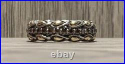 John Hardy Jai Sterling Silver & 14K Gold Eternity Band With Red Cubic Zirconias