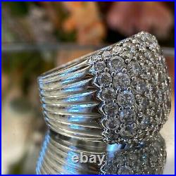 Jose Hess Bella Luci Mens ladies Sterling silver Cubic Zirconia wide pave ring