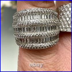Jtv Bella Luce Sterling Silver 925 Cubic Zirconia Cz Cluster Cocktail Rings Lot