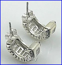Judith Jack RARE. 925 Sterling Silver, Cubic Zi & Marcasite Petite Hoop Earrings